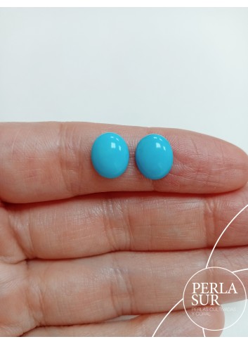 Pareja cabujón 8x10mm turquesa natural