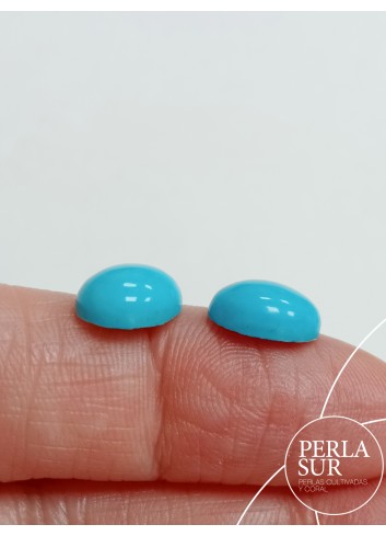 Pareja cabujón 8x10mm turquesa natural