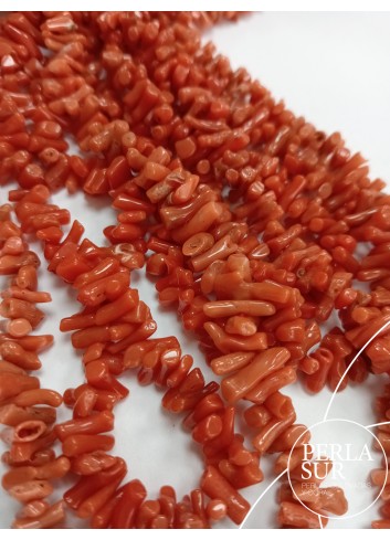Hilos "cupolinos" 3x8mm coral mediterráneo