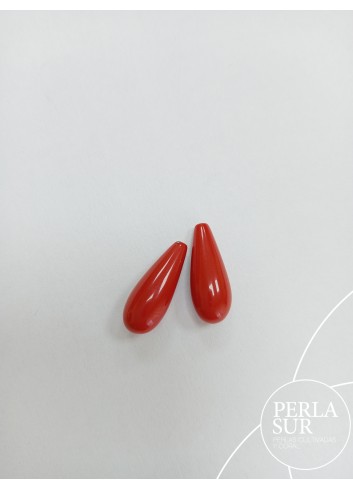 Perilla 7x18mm 1/2t coral sintético (rojo)