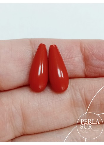 Perilla 7x18mm 1/2t coral sintético (rojo)