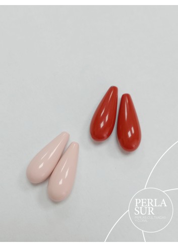 Perilla 7x18mm 1/2t coral sintético (piel de ángel)