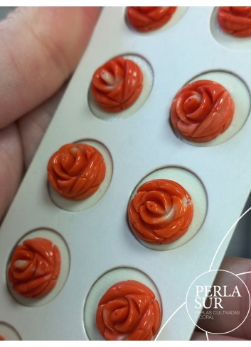 Par Rosa 13-14mm Plana Redonda Coral Japonés