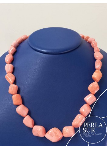 Collar barroco 7-18mm coral japonés 54cm