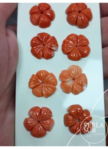Flor 5 pétalos 16 a 18mm  Coral Japonés