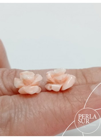 Pareja Rosas 10mm Coral Rosa muy clarito