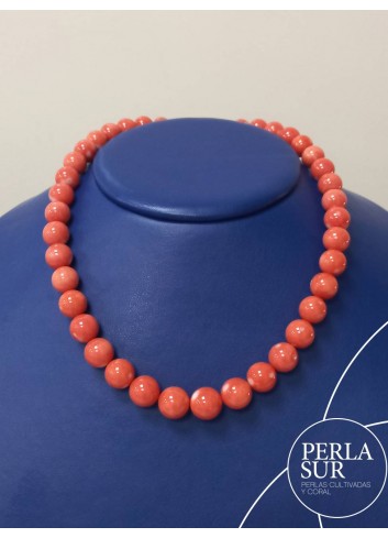 Collar bola 9-11mm coral japonés
