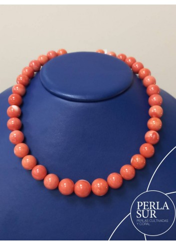 Collar bola 11-13mm coral japonés