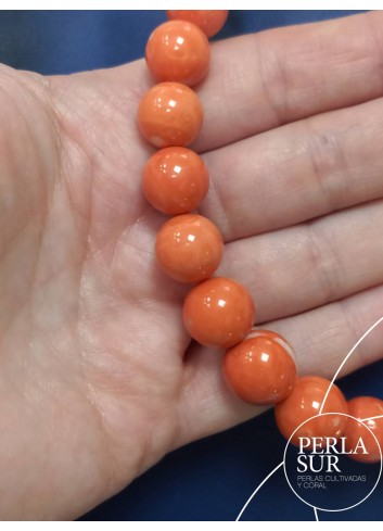 Collar bola 11-13mm coral japonés