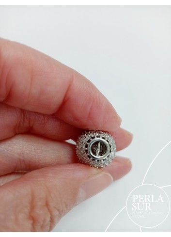 Pavé Ball 14mm bicolor silver