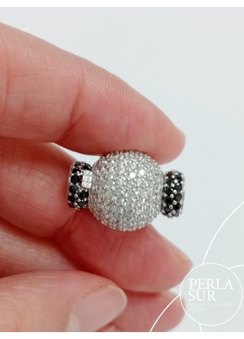 Pavé Ball 14mm bicolor silver