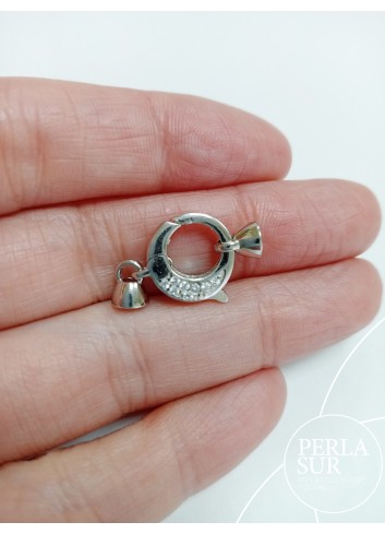 Zircon and silver clasp