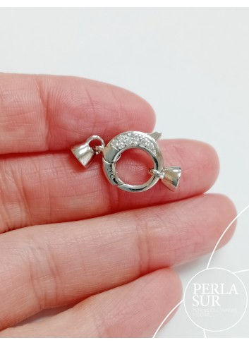 Zircon and silver clasp