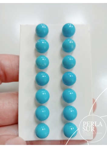 Pareja bola 1/2t 8mm turquesa natural