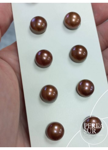 Pair 10mm Button 1/2drilled Chocolate