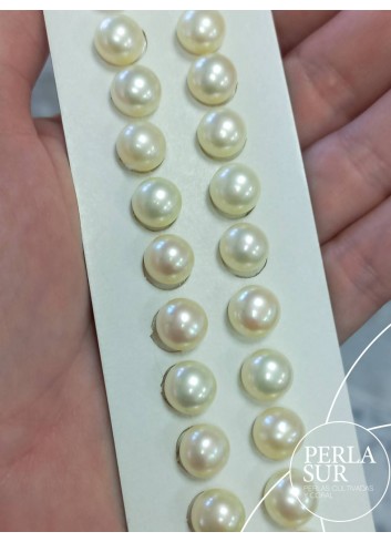 Pareja perla Botón Golden 9-9'5mm 1/2t