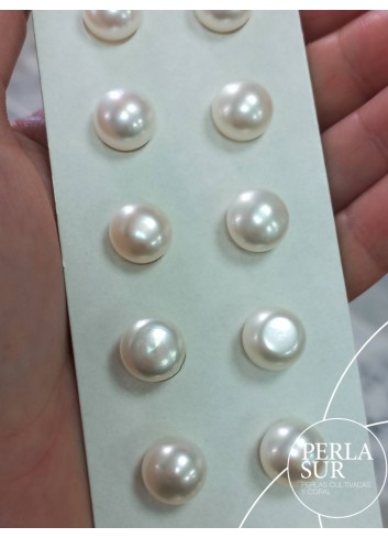 Perla 11-12mm ST botón blanca