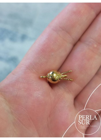 Cierre Bola Lisa 7mm Plata chapada en oro