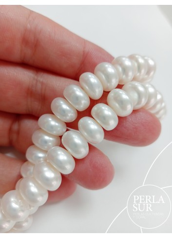 Hilo Perla Botón 9-9'5mm blanca