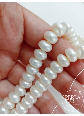Hilo Perla Botón 9-9'5mm blanca