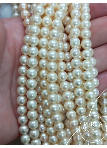 0166325 - Akoya Strand 6-6'5mm round golden pearls