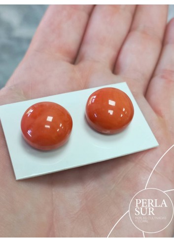 Pareja de Botón 15mm ½T Coral Japonés