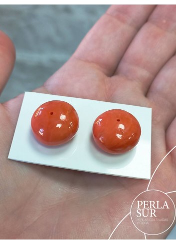 Pareja de Botón 15mm ½T Coral Japonés