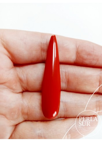 Perilla 10x45mm 1/2t coral sintético (rojo)