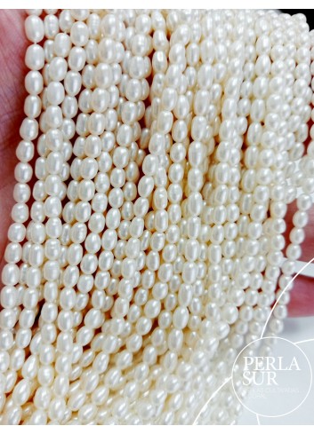 Hilo Perla Aljófar 3'5-4mm blanca