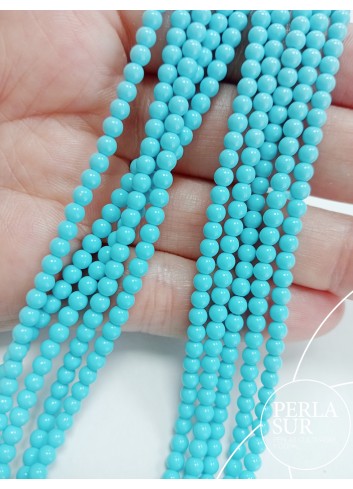 Hilo bola 3mm turquesa reconstituída