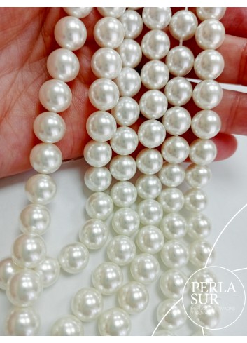 Hilo SHELL esférica 10mm blanca