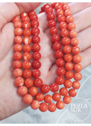 Hilo Bola 7-7´5mm Coral Japonés