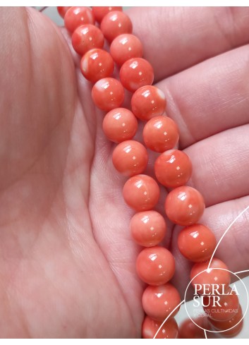 Collar bola 7-11mm coral japonés