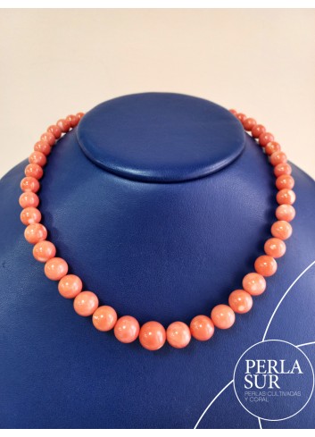 Collar bola 7-11mm coral japonés