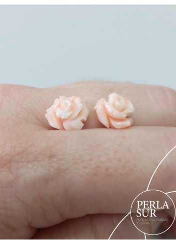 Pareja Rosas 10mm Coral Rosa