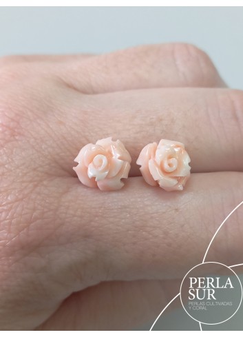 Pareja Rosas 10mm Coral Rosa