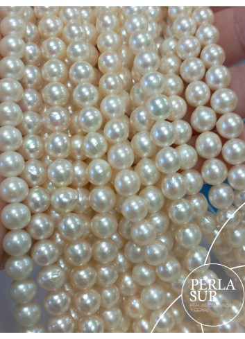 Strand 7-7'5mm Semibaroque Pink Akoya pearls