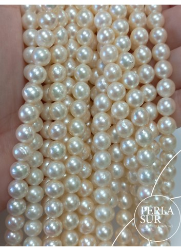 Strand 7-7'5mm Semibaroque Pink Akoya pearls