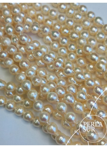 Strand 7'5-8mm Baroque white Akoya pearls