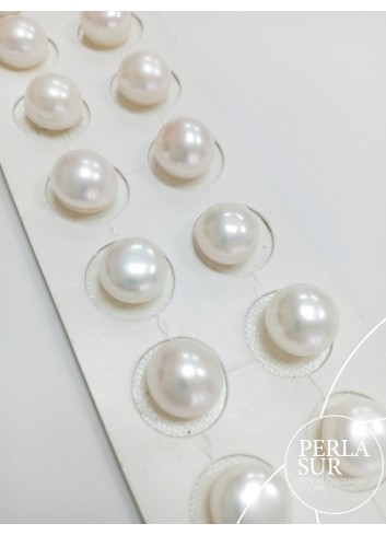 Pareja perla botón 12-13mm ALTA blanca