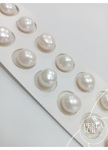 Pareja perla botón 12-13mm BARROCA blanca