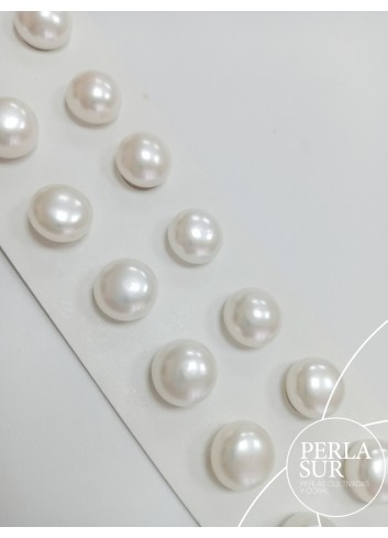 Pareja perla botón 1/2t 13-13'5mm blanca