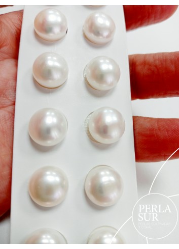 Pareja perla botón 1/2t 10-10'5mm blanca +