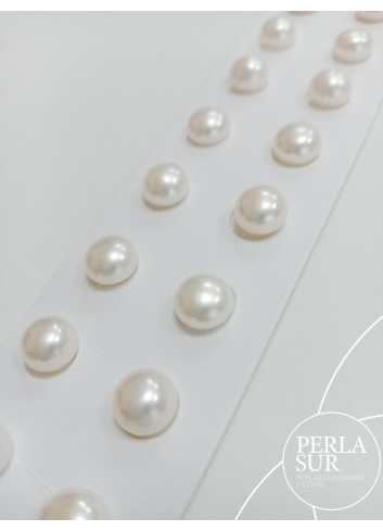 Pareja perla botón 1/2t 8-8'5mm blanca +