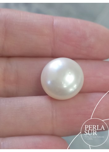 Perla 15mm Botón blanca