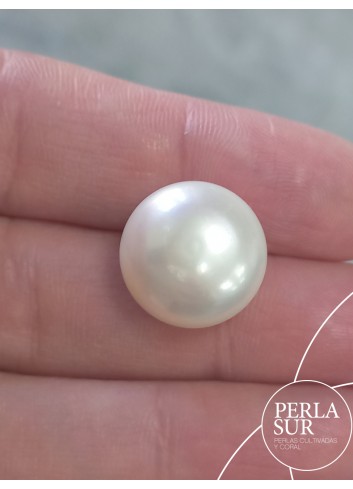 Perla 15mm Botón blanca