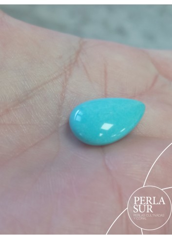 Perilla 1/2t  20'5x14x7mm turquesa natural