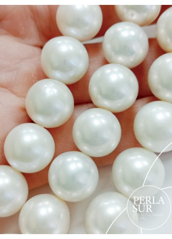 Hilo perla Edison redonda 11-12mm blanca