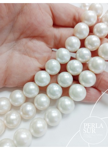Hilo perla Edison redonda 11-12mm blanca