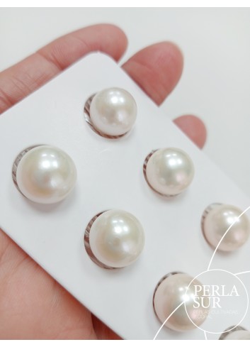 Pareja perla esférica 1/2t Edison 11-11'5mm blanca